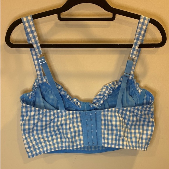 Colsie Blue and White Gingham Brallete Adjustable straps Size XL - Picture 3 of 4